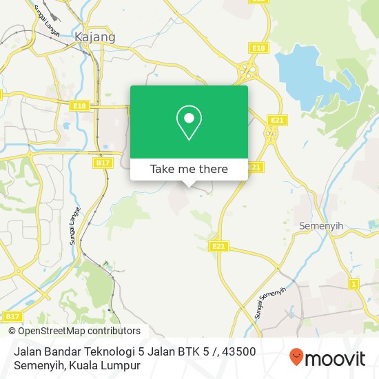 Jalan Bandar Teknologi 5 Jalan BTK 5 /, 43500 Semenyih map