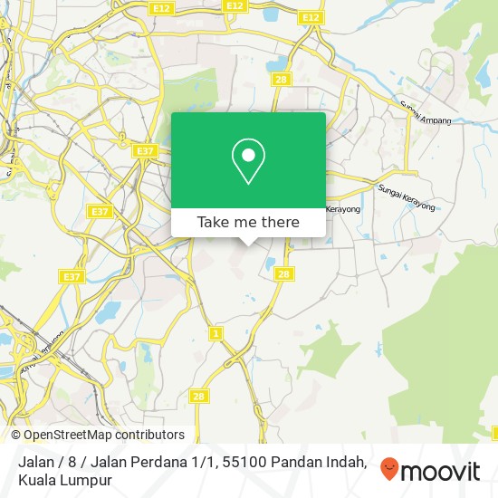 Peta Jalan / 8 / Jalan Perdana 1 / 1, 55100 Pandan Indah