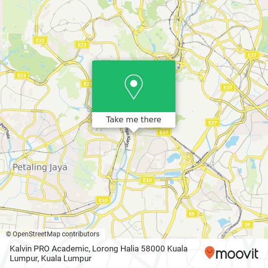 Peta Kalvin PRO Academic, Lorong Halia 58000 Kuala Lumpur