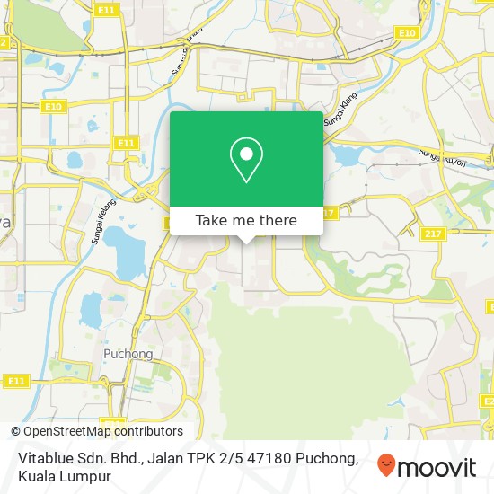 Peta Vitablue Sdn. Bhd., Jalan TPK 2 / 5 47180 Puchong