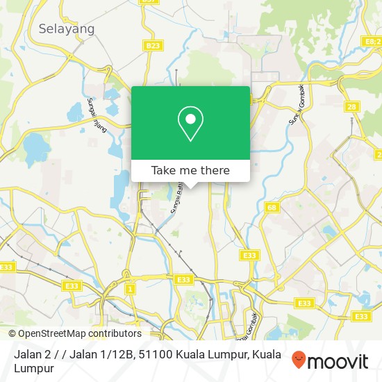 Jalan 2 / / Jalan 1 / 12B, 51100 Kuala Lumpur map