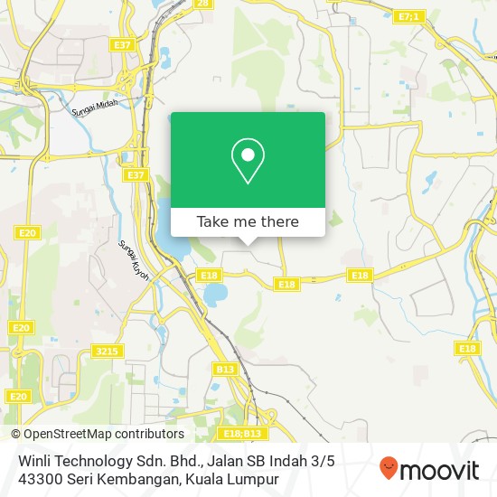 Winli Technology Sdn. Bhd., Jalan SB Indah 3 / 5 43300 Seri Kembangan map