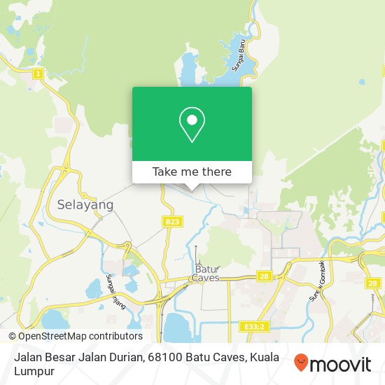 Peta Jalan Besar Jalan Durian, 68100 Batu Caves