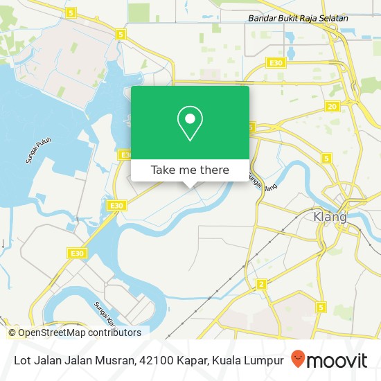 Peta Lot Jalan Jalan Musran, 42100 Kapar