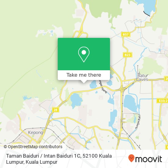 Peta Taman Baiduri / Intan Baiduri 1C, 52100 Kuala Lumpur