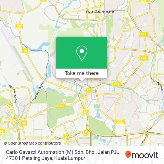Peta Carlo Gavazzi Automation (M) Sdn. Bhd., Jalan PJU 47301 Petaling Jaya