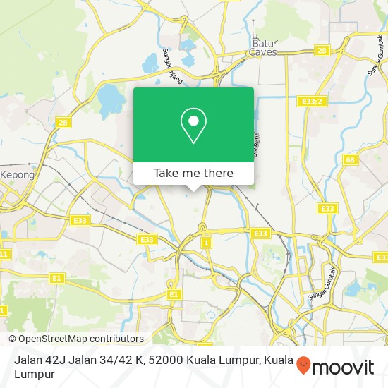 Jalan 42J Jalan 34 / 42 K, 52000 Kuala Lumpur map