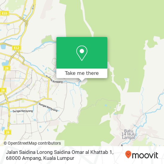 Jalan Saidina Lorong Saidina Omar al Khattab 1, 68000 Ampang map