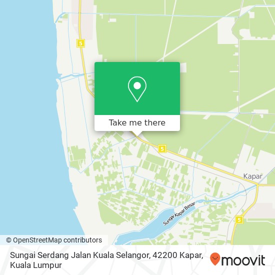 Peta Sungai Serdang Jalan Kuala Selangor, 42200 Kapar