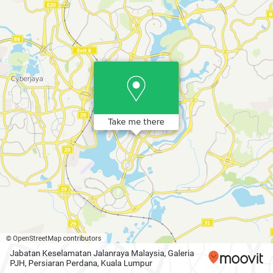 Jabatan Keselamatan Jalanraya Malaysia, Galeria PJH, Persiaran Perdana map