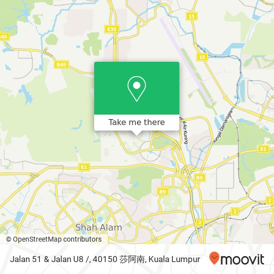 Jalan 51 & Jalan U8 /, 40150 莎阿南 map