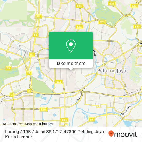 Peta Lorong / 19B / Jalan SS 1 / 17, 47300 Petaling Jaya
