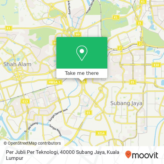 Peta Per Jubli Per Teknologi, 40000 Subang Jaya