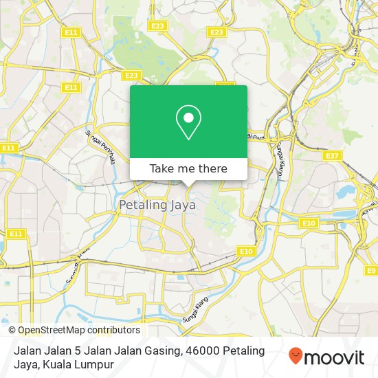 Peta Jalan Jalan 5 Jalan Jalan Gasing, 46000 Petaling Jaya