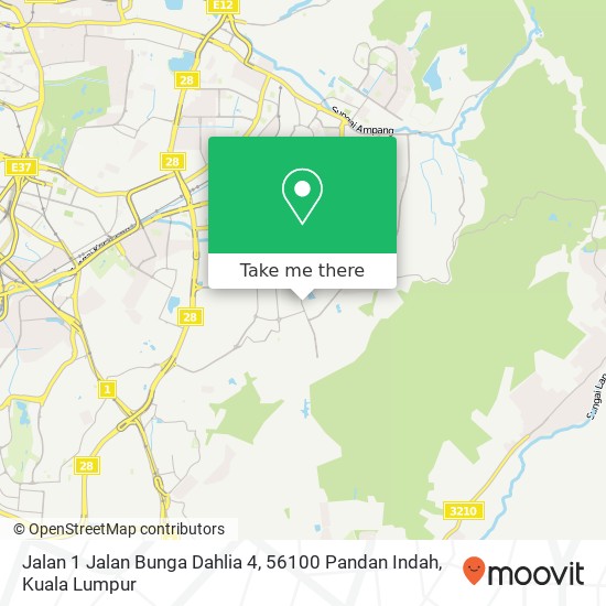 Peta Jalan 1 Jalan Bunga Dahlia 4, 56100 Pandan Indah