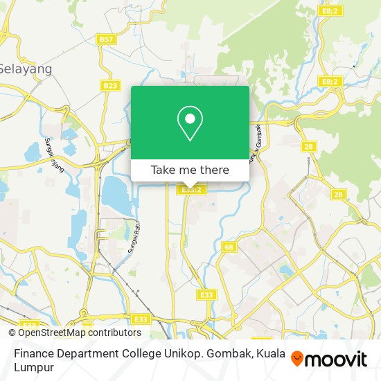 Finance Department College Unikop. Gombak map