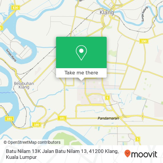 Peta Batu Nilam 13K Jalan Batu Nilam 13, 41200 Klang