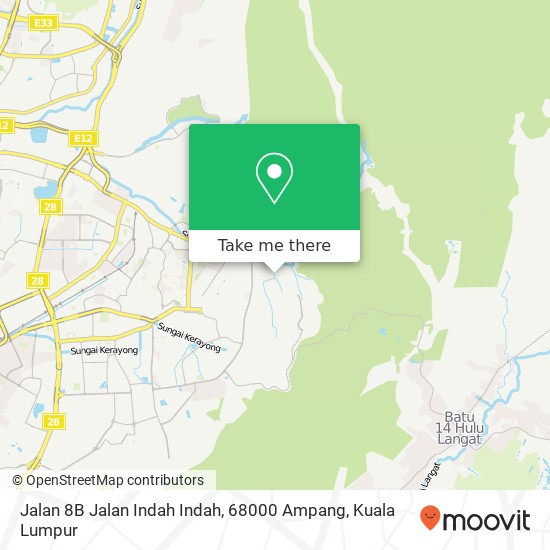 Peta Jalan 8B Jalan Indah Indah, 68000 Ampang