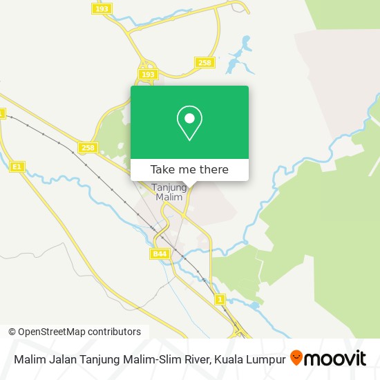 Malim Jalan Tanjung Malim-Slim River map