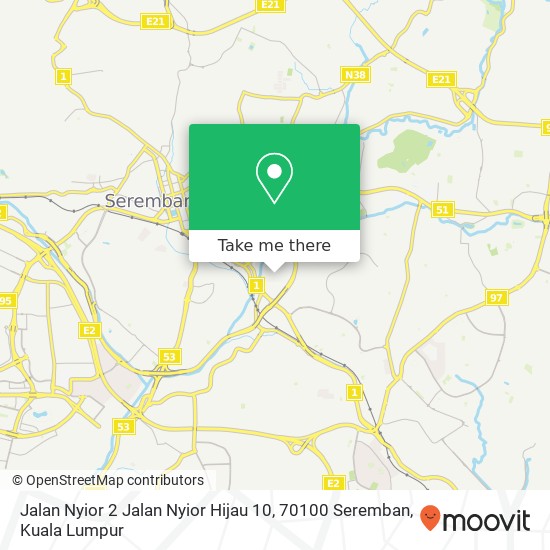 Jalan Nyior 2 Jalan Nyior Hijau 10, 70100 Seremban map