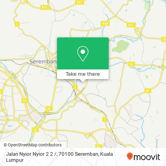 Jalan Nyior Nyior 2 2 /, 70100 Seremban map