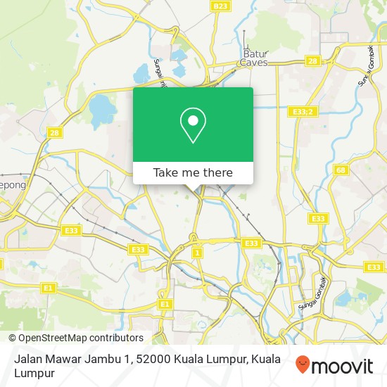 Peta Jalan Mawar Jambu 1, 52000 Kuala Lumpur