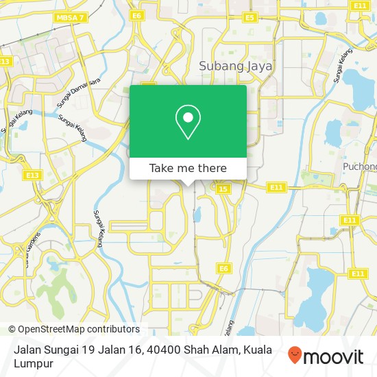 Peta Jalan Sungai 19 Jalan 16, 40400 Shah Alam