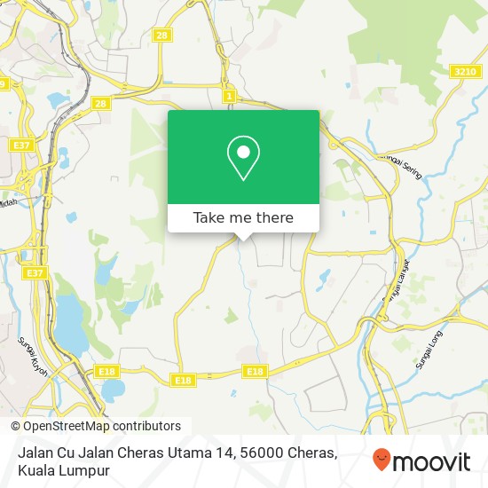 Peta Jalan Cu Jalan Cheras Utama 14, 56000 Cheras