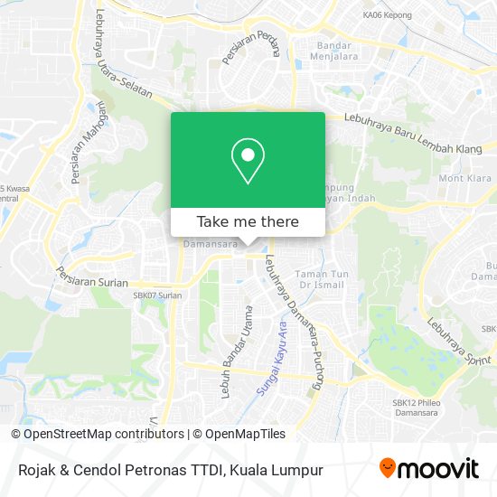 Rojak & Cendol Petronas TTDI map