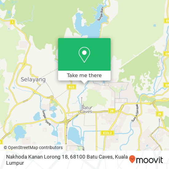 Peta Nakhoda Kanan Lorong 18, 68100 Batu Caves