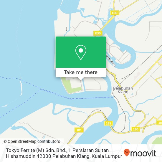 Tokyo Ferrite (M) Sdn. Bhd., 1 Persiaran Sultan Hishamuddin 42000 Pelabuhan Klang map