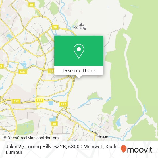 Jalan 2 / Lorong Hillview 2B, 68000 Melawati map