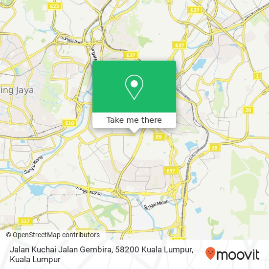 Peta Jalan Kuchai Jalan Gembira, 58200 Kuala Lumpur