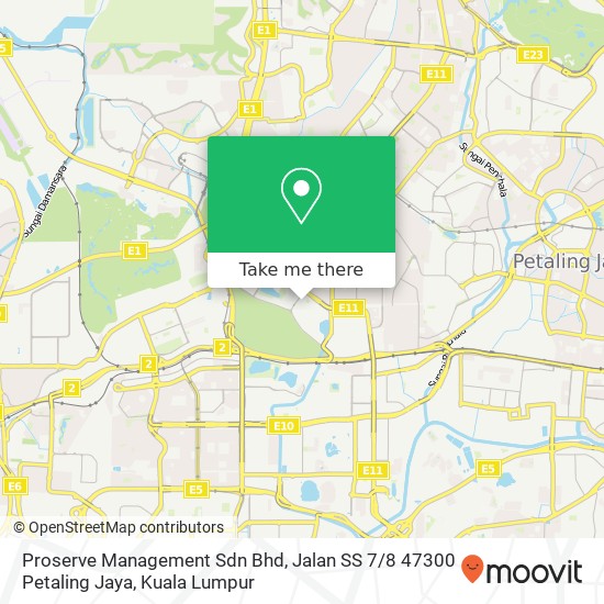 Proserve Management Sdn Bhd, Jalan SS 7 / 8 47300 Petaling Jaya map