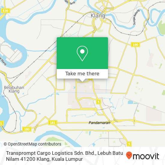 Peta Transprompt Cargo Logistics Sdn. Bhd., Lebuh Batu Nilam 41200 Klang