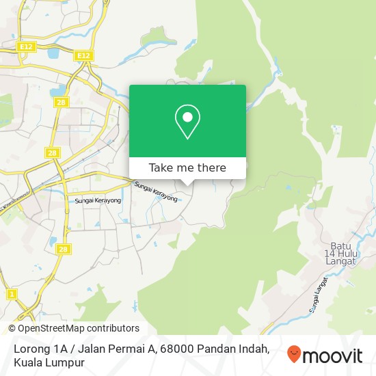 Lorong 1A / Jalan Permai A, 68000 Pandan Indah map