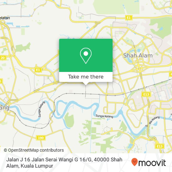 Peta Jalan J 16 Jalan Serai Wangi G 16 / G, 40000 Shah Alam