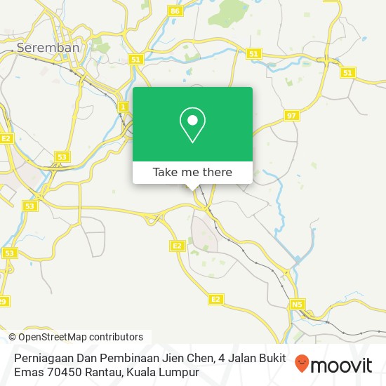 Perniagaan Dan Pembinaan Jien Chen, 4 Jalan Bukit Emas 70450 Rantau map