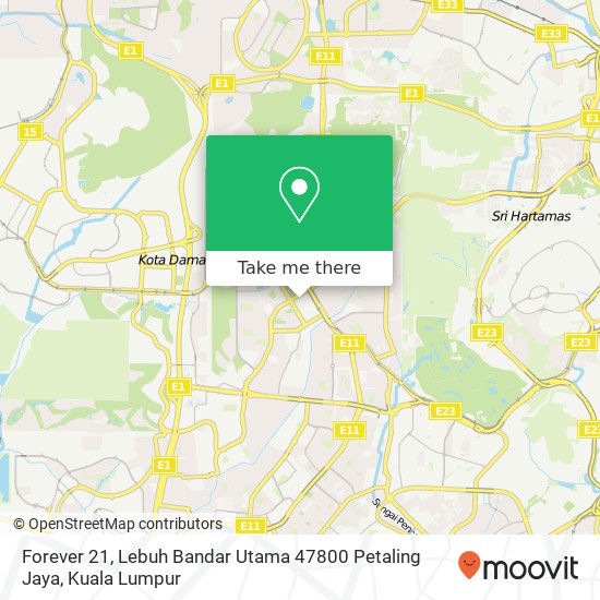 Forever 21, Lebuh Bandar Utama 47800 Petaling Jaya map