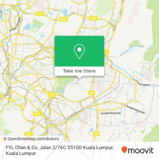 FYL Chan & Co, Jalan 2 / 76C 55100 Kuala Lumpur map