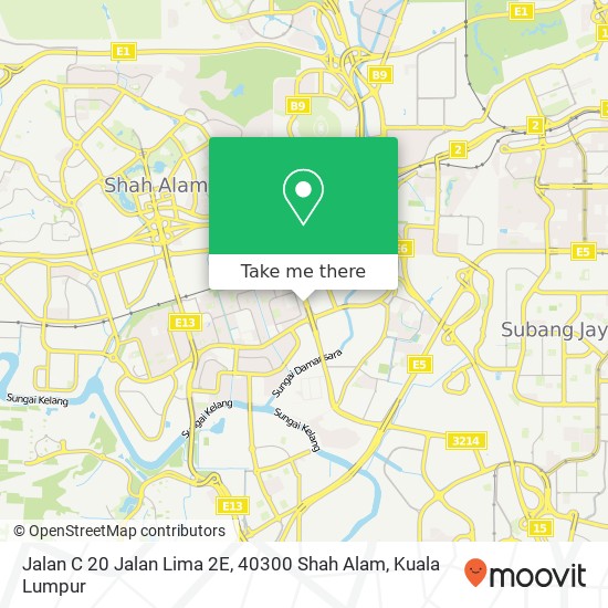 Peta Jalan C 20 Jalan Lima 2E, 40300 Shah Alam