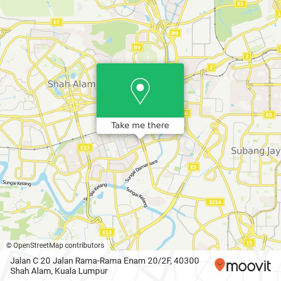 Peta Jalan C 20 Jalan Rama-Rama Enam 20 / 2F, 40300 Shah Alam