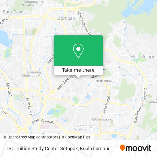 TSC Tuition Study Center Setapak map