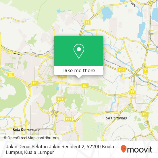 Peta Jalan Denai Selatan Jalan Resident 2, 52200 Kuala Lumpur