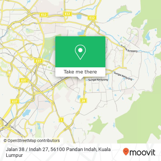 Jalan 38 / Indah 27, 56100 Pandan Indah map