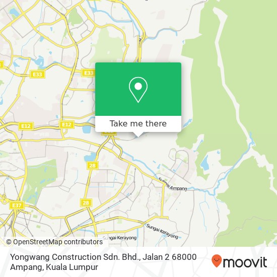 Yongwang Construction Sdn. Bhd., Jalan 2 68000 Ampang map