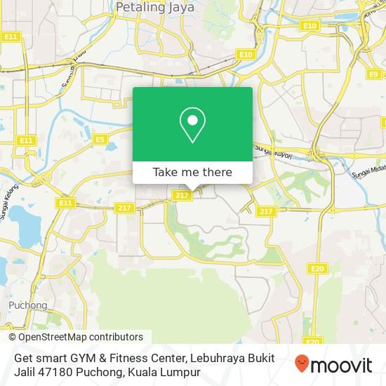 Get smart GYM & Fitness Center, Lebuhraya Bukit Jalil 47180 Puchong map