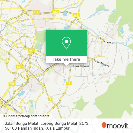 Peta Jalan Bunga Melati Lorong Bunga Melati 2C / 3, 56100 Pandan Indah