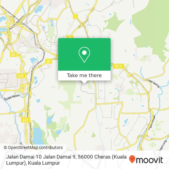 Jalan Damai 10 Jalan Damai 9, 56000 Cheras (Kuala Lumpur) map