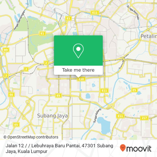 Jalan 12 / / Lebuhraya Baru Pantai, 47301 Subang Jaya map